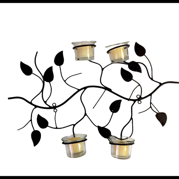 None Accents Votive Candle Holder Wall Sconce Metal Vine Leaves Poshmark